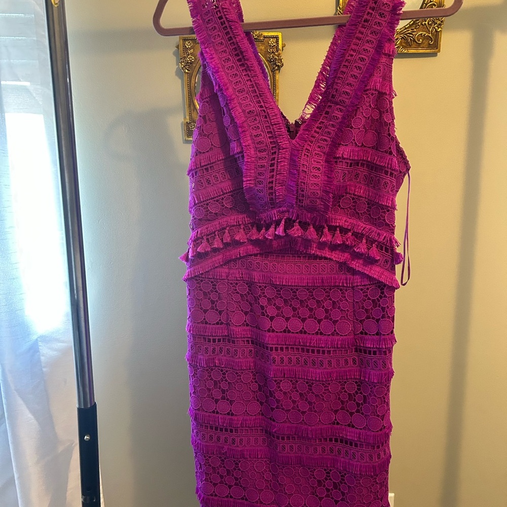 Sam Edelman Bold Purple Lace Mini Dress